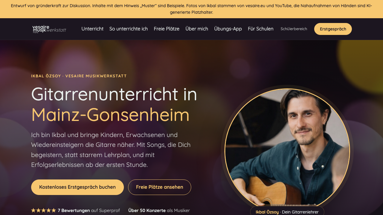 Entwurf Ideen für vesaire.eu
